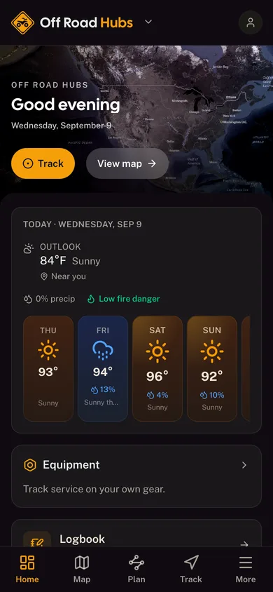 The GoHubs app dashboard