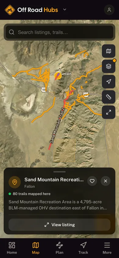 A listing open on the map in the GoHubs app